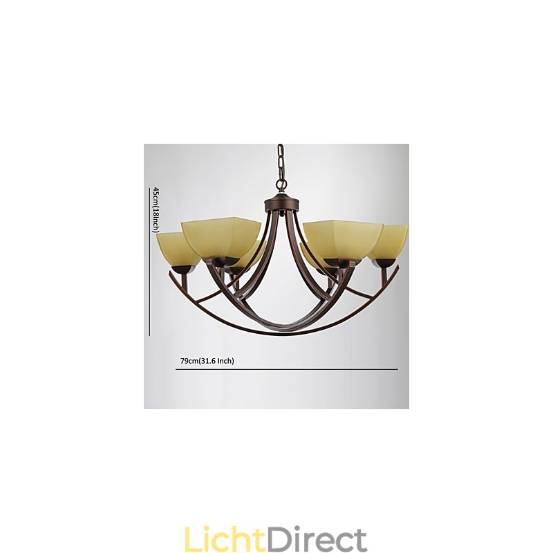 Kroonluchter 6 lampen Traditioneel Klassiek Vintage Metaal