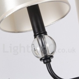 5-lichts rustieke retro zwarte eigentijdse kaars-stijl kroonluchter