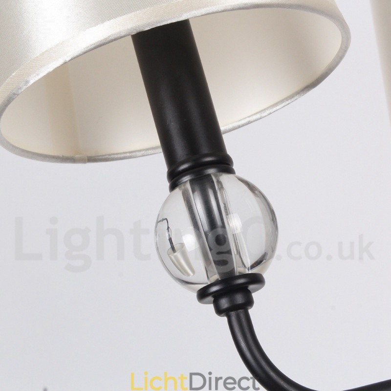 5-lichts rustieke retro zwarte eigentijdse kaars-stijl kroonluchter