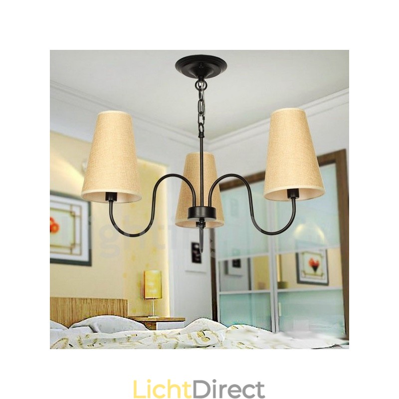 3-lichts retro mediterrane stijl kaars-stijl kroonluchter