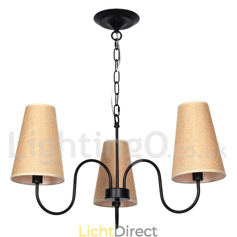 3-lichts retro mediterrane stijl kaars-stijl kroonluchter