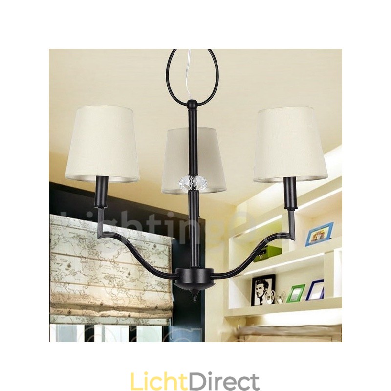 3-lichts moderne, eigentijdse kroonluchter in kaarsstijl