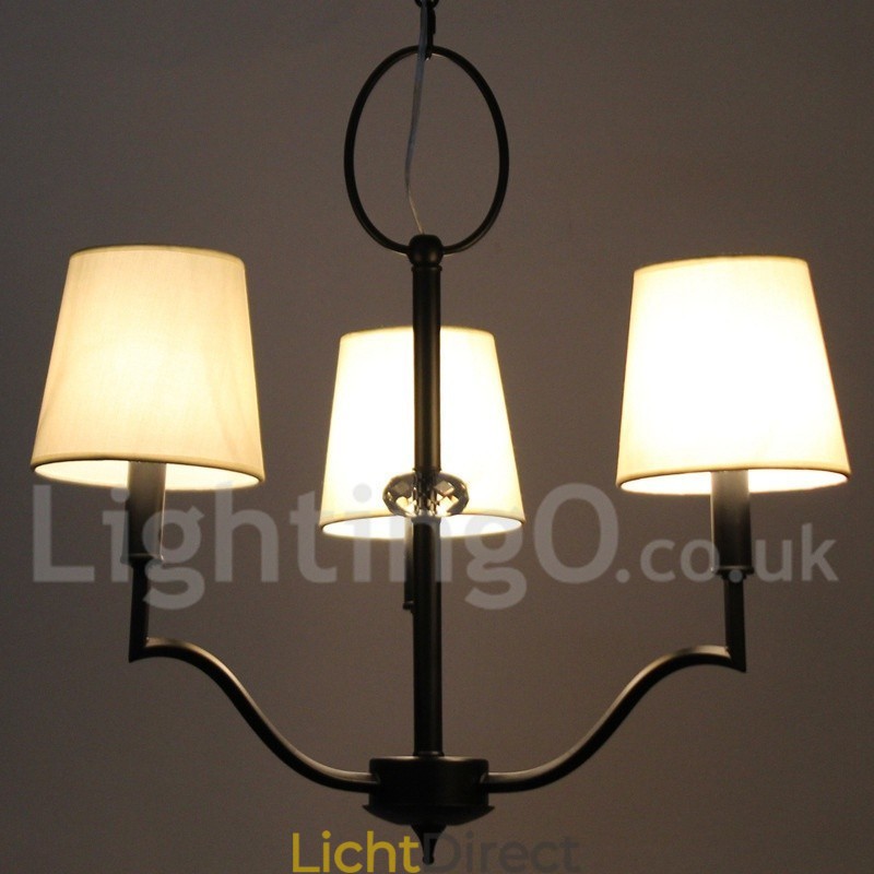 3-lichts moderne, eigentijdse kroonluchter in kaarsstijl