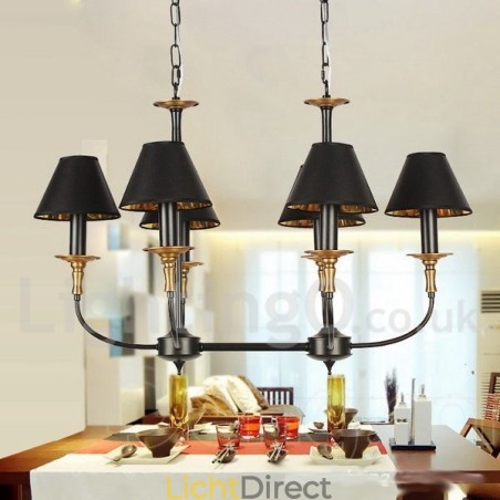 6-lichts retro eigentijdse kaars-stijl kroonluchter 6-lichts retro eigentijdse kaars-stijl kroonluchter