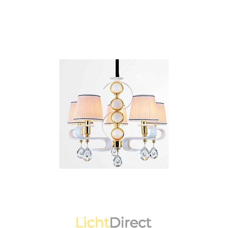 Stoffen kroonluchter 5-lichts moderne minimalistische hoogwaardige lamp