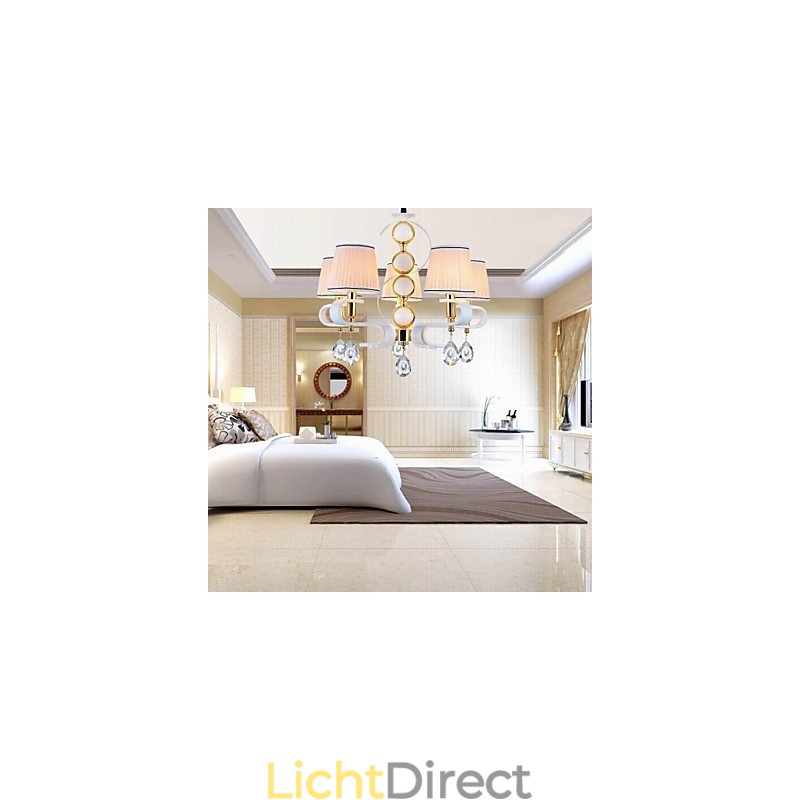 Stoffen kroonluchter 5-lichts moderne minimalistische hoogwaardige lamp