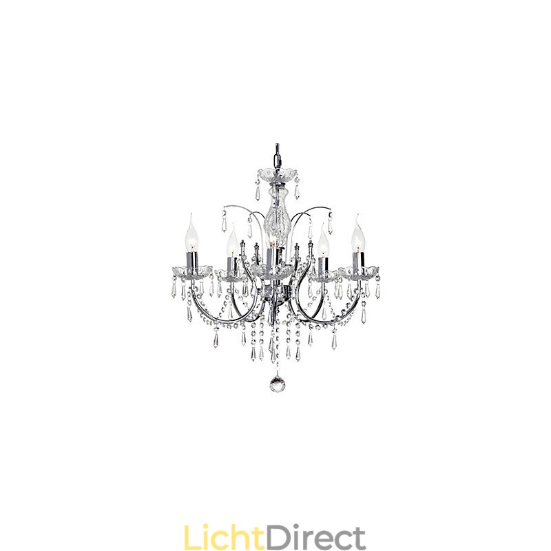 Elegante kristallen kroonluchter met 5 lampen