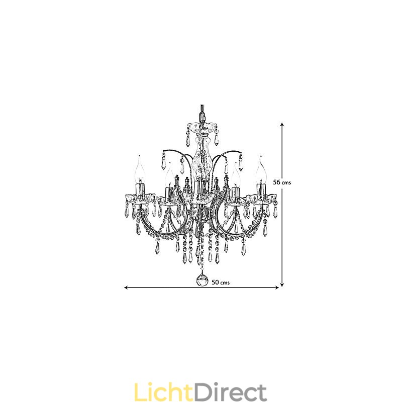 Elegante kristallen kroonluchter met 5 lampen