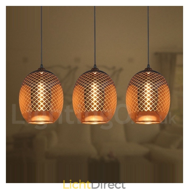 Rustieke glazen hanglamp Europese café hanglamp