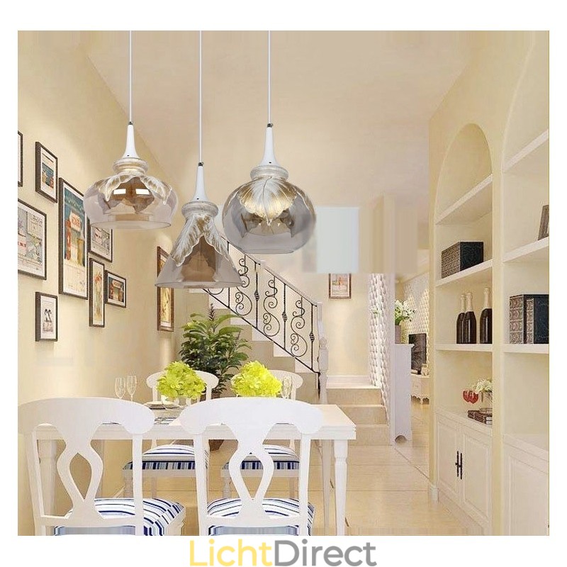 Europese moderne eigentijdse lounge glazen hanglamp