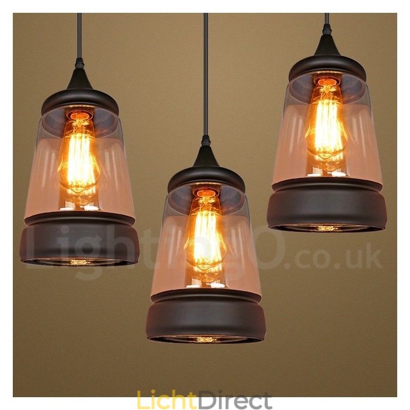 Europese Retro Lounge Glazen Hanglamp