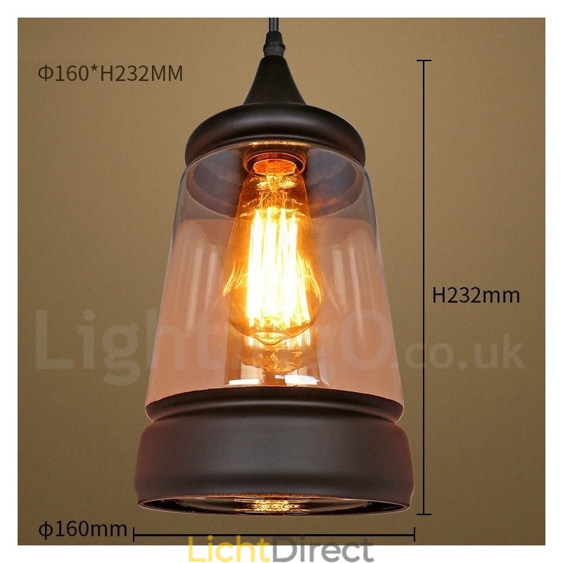 Europese Retro Lounge Glazen Hanglamp