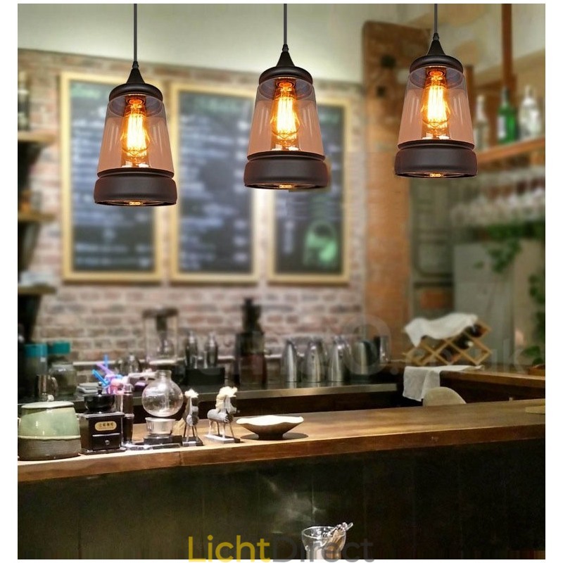 Europese Retro Lounge Glazen Hanglamp