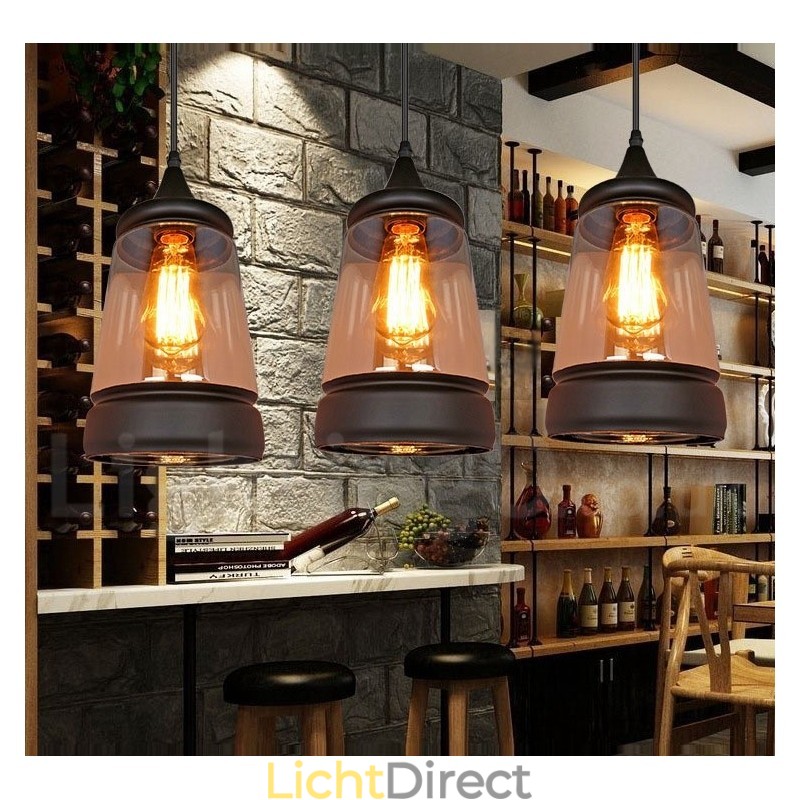 Europese Retro Lounge Glazen Hanglamp