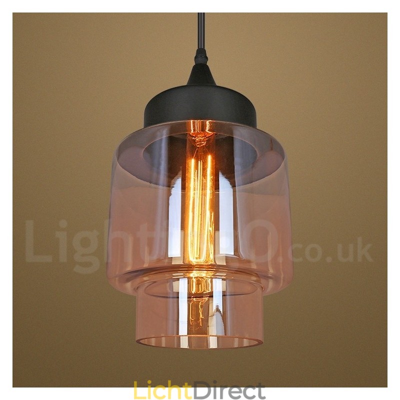 Rustieke glazen hanglamp Europese lounge hanglamp