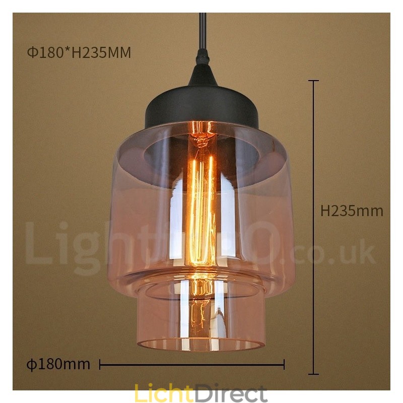 Rustieke glazen hanglamp Europese lounge hanglamp