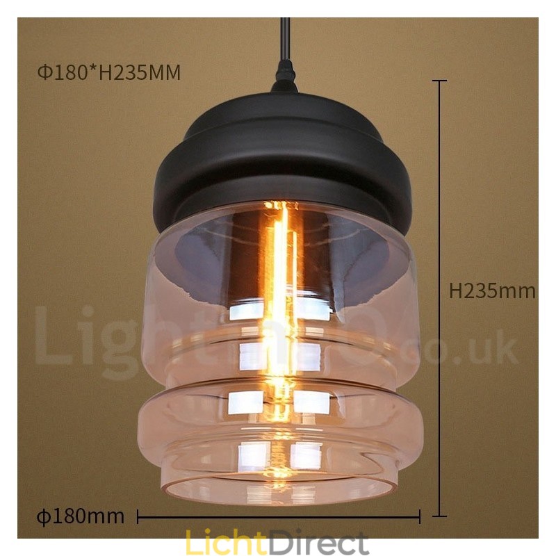 Rustieke glazen hanglamp Europese lounge hanglamp