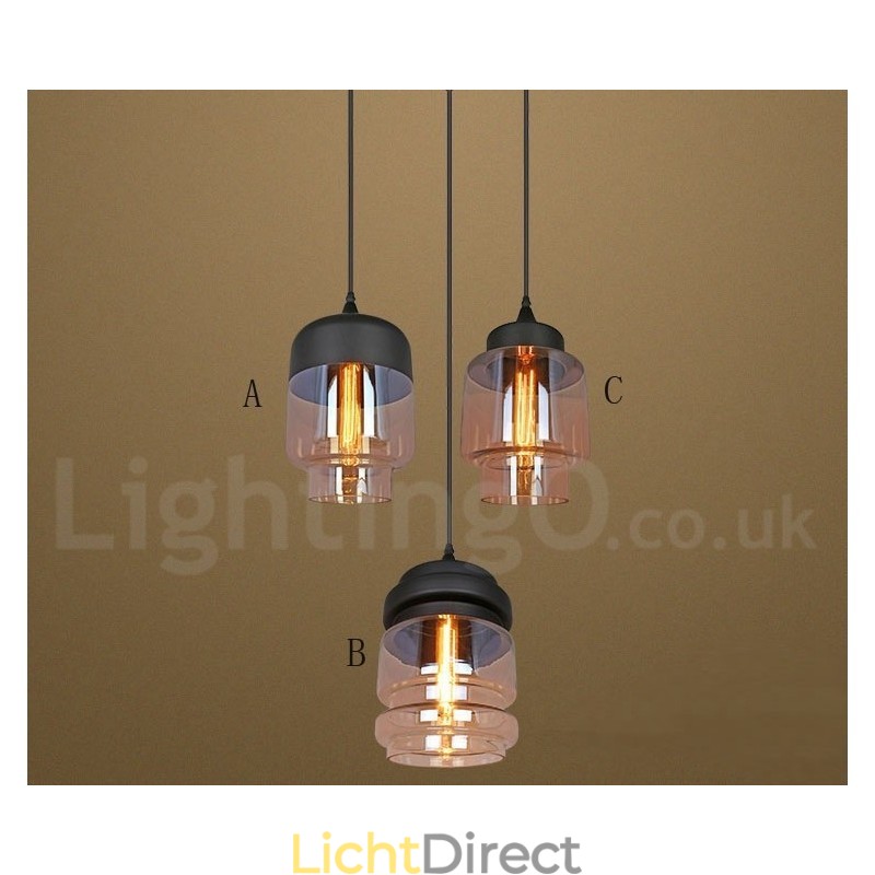 Rustieke glazen hanglamp Europese lounge hanglamp