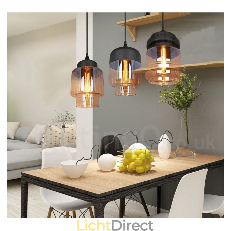 Rustieke glazen hanglamp Europese lounge hanglamp