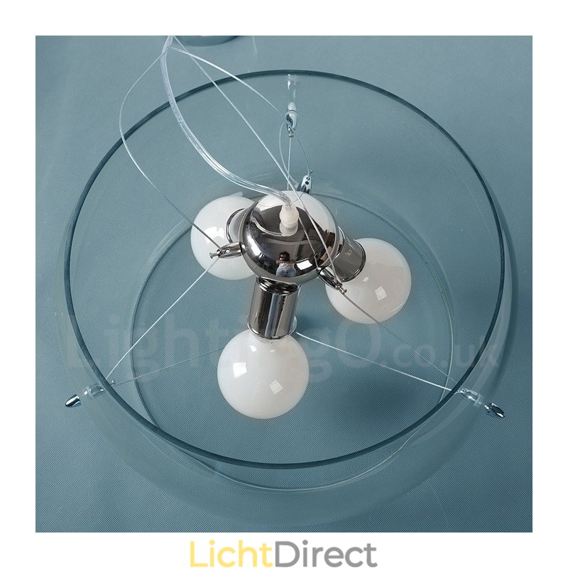 3-lichts moderne, eigentijdse glazen hanglamp