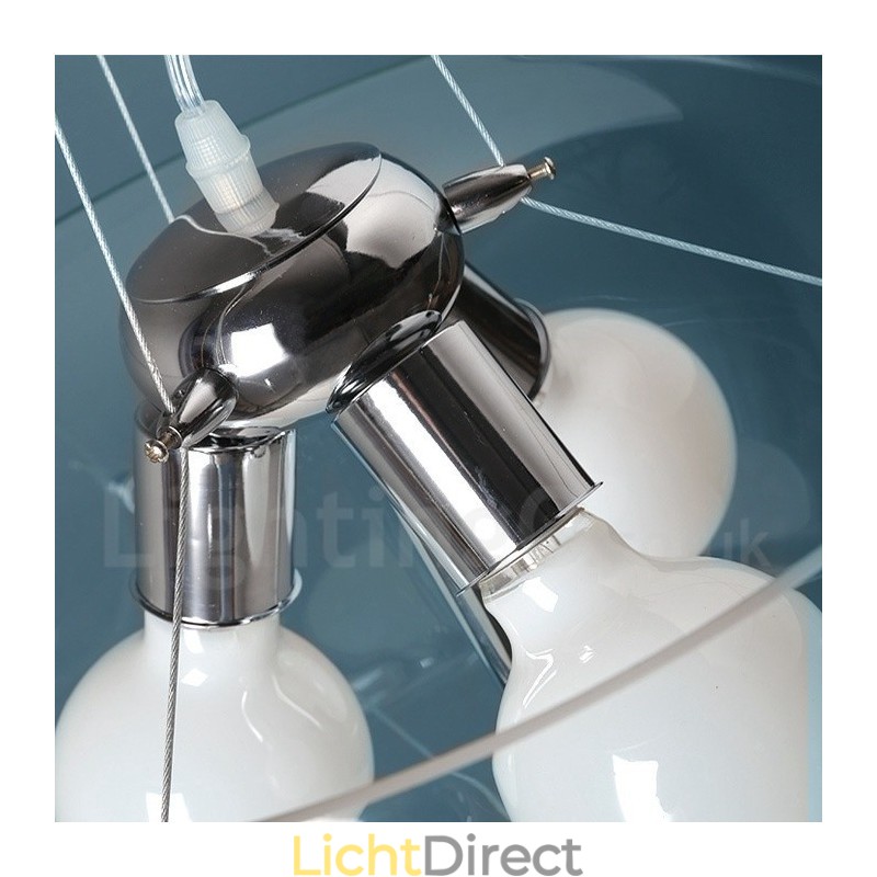 3-lichts moderne, eigentijdse glazen hanglamp