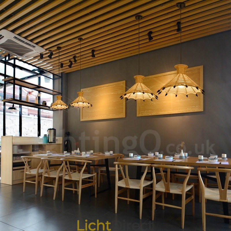 1 Licht Rustieke Lodge Hanglamp Café Hennep Touw Hanglamp