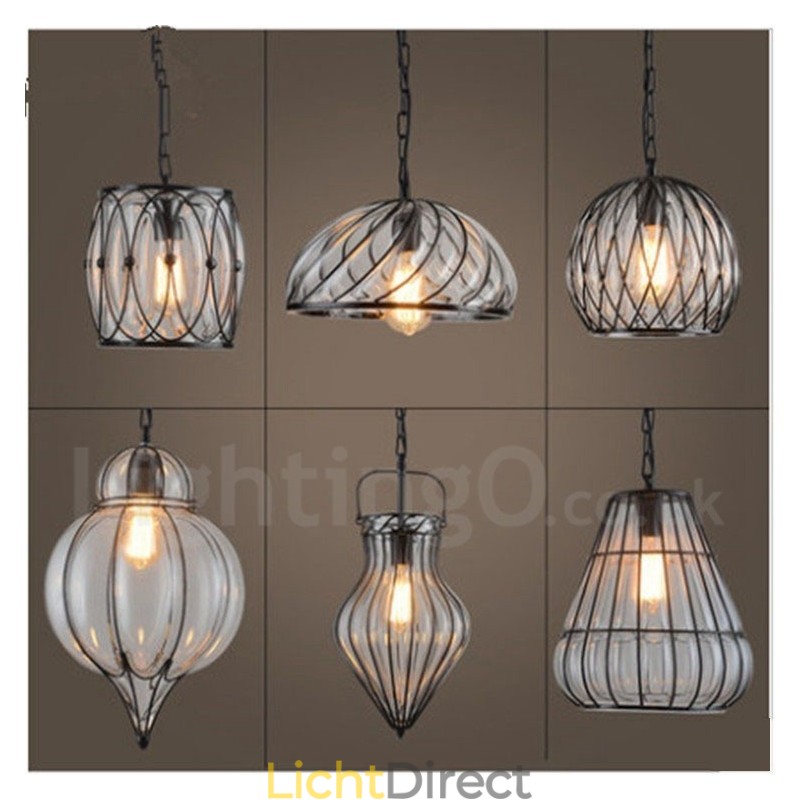 1 Licht Vintage Café Glazen Hanglamp Loft Hanglamp