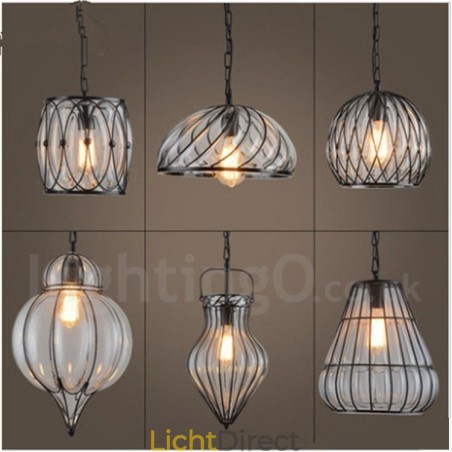 1 Licht Vintage Café Glazen Hanglamp Loft Hanglamp 1 Licht Vintage Café Glazen Hanglamp Loft Hanglamp