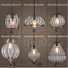 1 Licht Vintage Café Glazen Hanglamp Loft Hanglamp