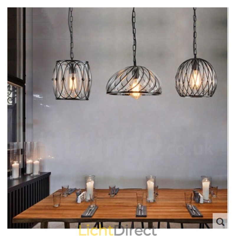 1 Licht Vintage Café Glazen Hanglamp Loft Hanglamp