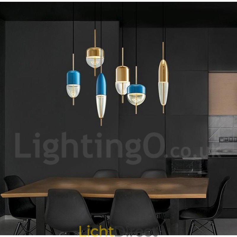 1 Lichts Moderne Hedendaagse Glazen Hanglamp