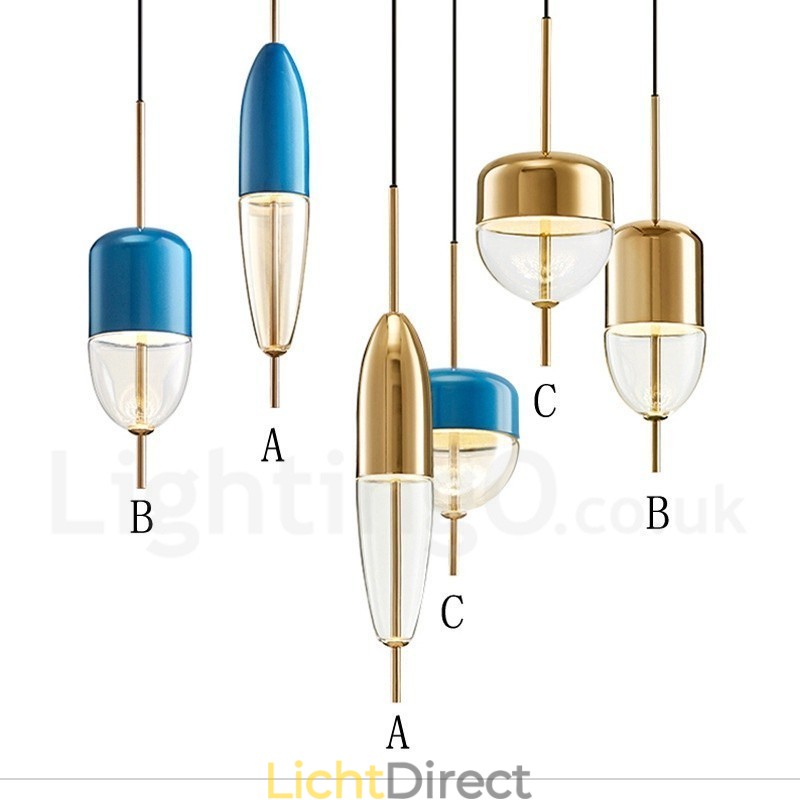 1 Lichts Moderne Hedendaagse Glazen Hanglamp