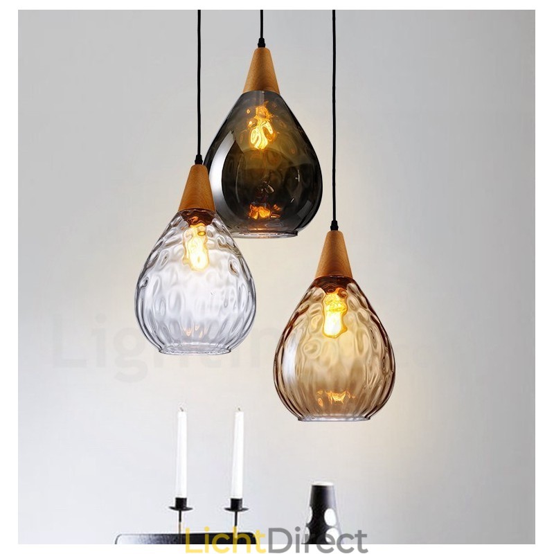1-lichts hanglamp van glas in Scandinavische stijl, modern en eigentijds
