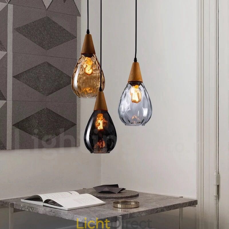 1-lichts hanglamp van glas in Scandinavische stijl, modern en eigentijds