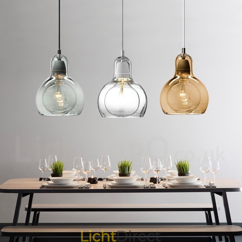 1-lichts hanglamp van glas in Scandinavische stijl, modern en eigentijds