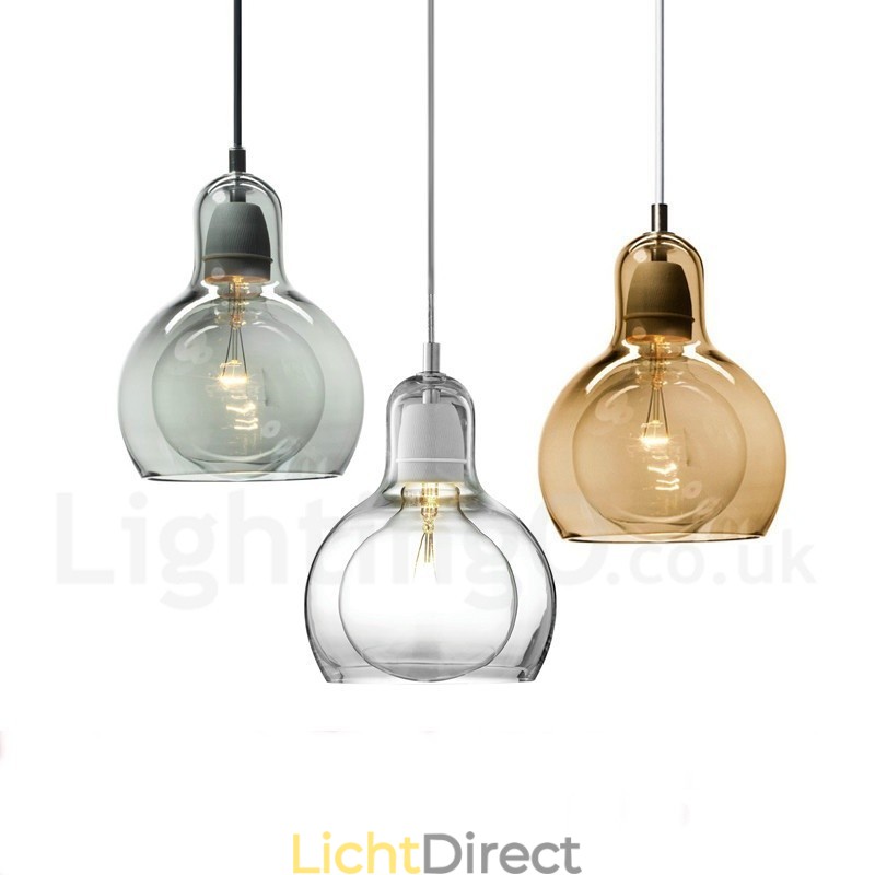 1-lichts hanglamp van glas in Scandinavische stijl, modern en eigentijds