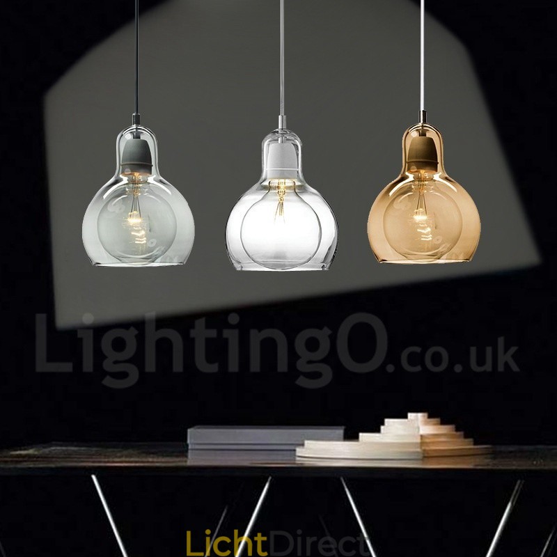 1-lichts hanglamp van glas in Scandinavische stijl, modern en eigentijds