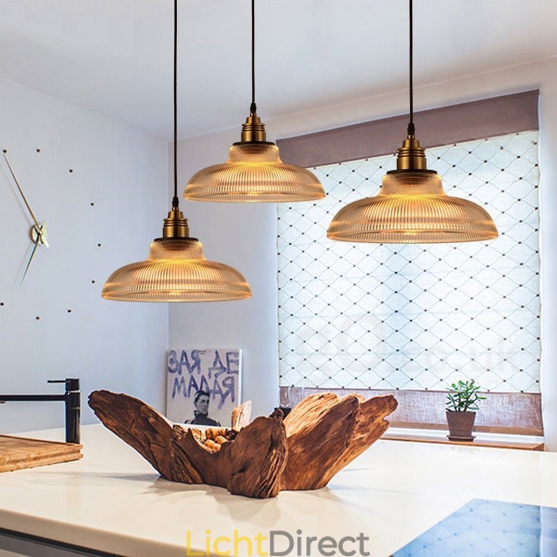 1-lichts vintage glazen hanglamp
