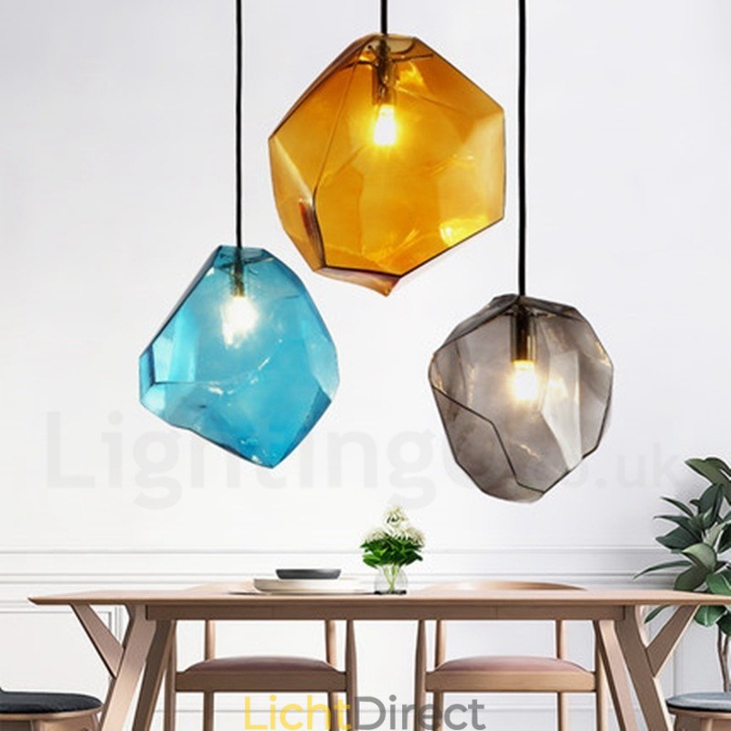 1-lichts rustieke lodge hanglamp met glazen kap