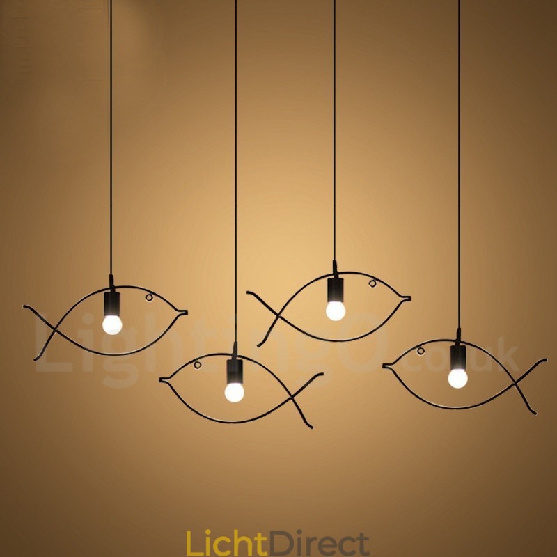 1-lichts rustieke Lodge Retro vis hanglamp met stalen kap