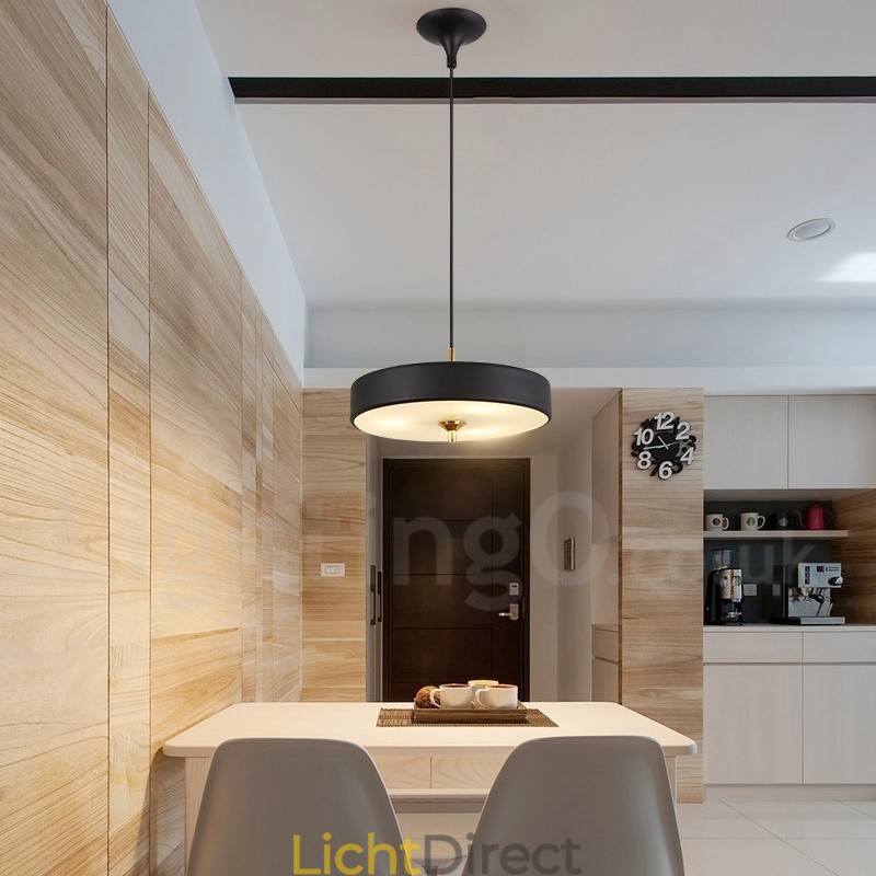 1-lichts moderne, eigentijdse luxe hanglamp met glazen kap