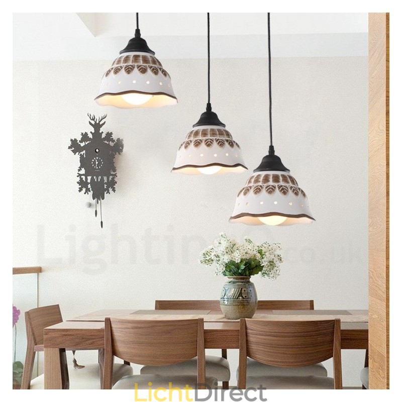 1-lichts moderne, eigentijdse hanglamp met keramische kap