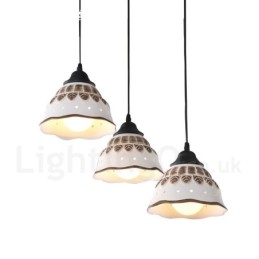1-lichts moderne, eigentijdse hanglamp met keramische kap