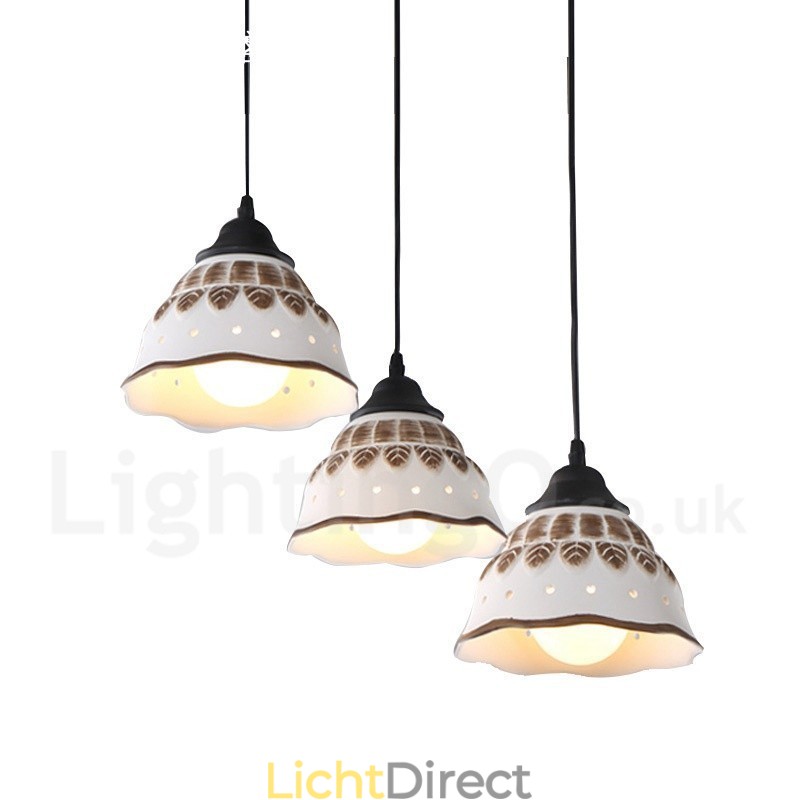 1-lichts moderne, eigentijdse hanglamp met keramische kap
