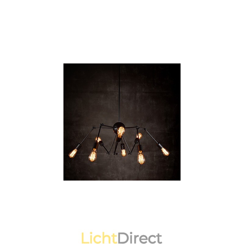 Creatieve 8-lichts geborstelde nikkel kroonluchter
