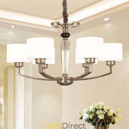 6-lichts moderne eigentijdse kroonluchter met glazen kap 6-lichts moderne eigentijdse kroonluchter met glazen kap