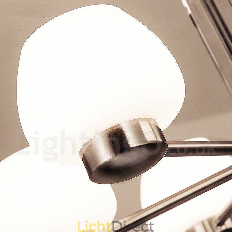 8-lichts moderne eigentijdse kroonluchter met glazen kap