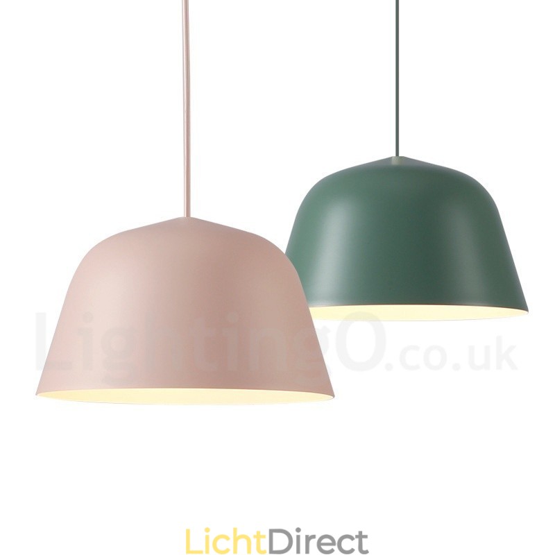1-lichts moderne, eigentijdse stalen hanglamp met aluminiumlegering kap