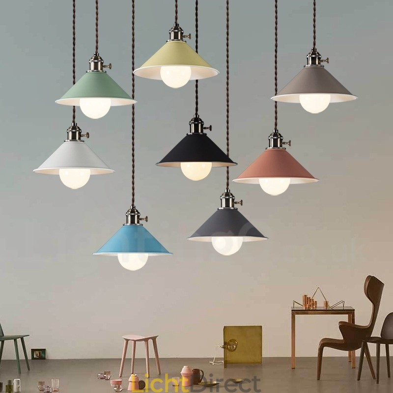 1-lichts moderne, eigentijdse stalen hanglamp met stalen kap