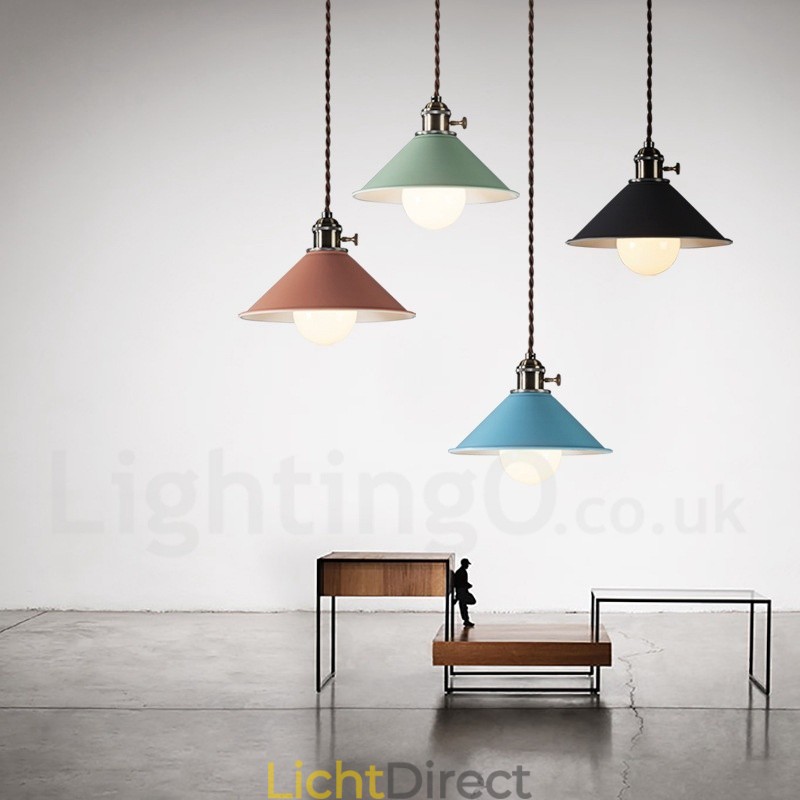 1-lichts moderne, eigentijdse stalen hanglamp met stalen kap